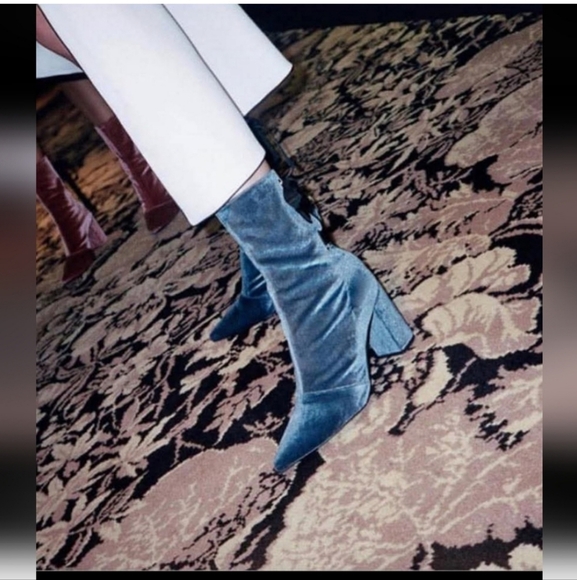 Sz 37.5 NIB $595 Clergerie x Self-Portrait velvet boots